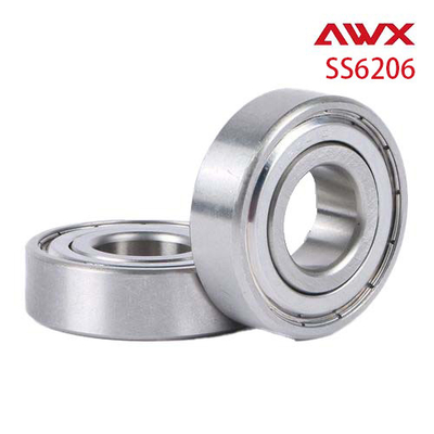 SS 6206-2Z Rodamientos de bolas de acero de alta precisión Pre lubricación de baja fricción